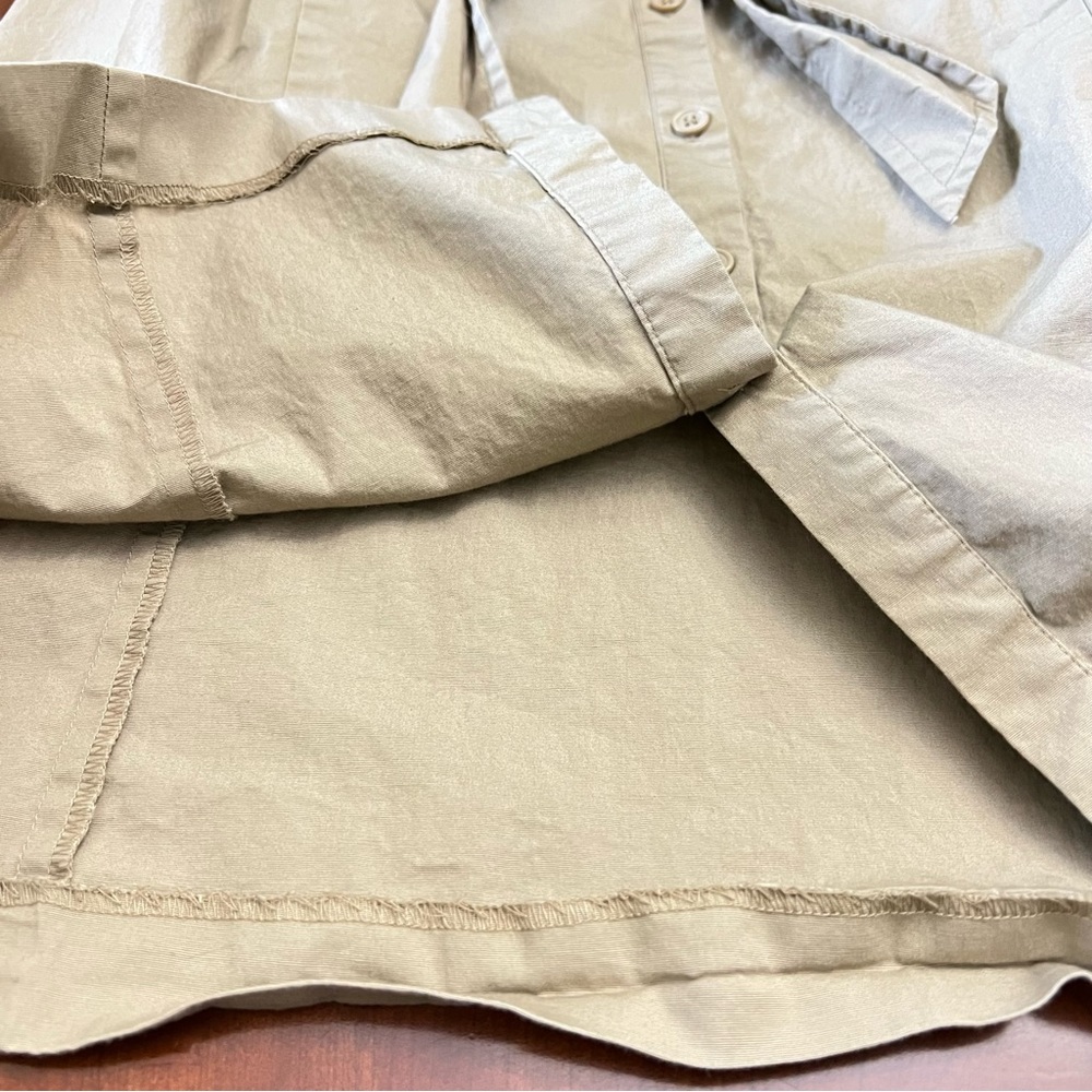 Smart Set Tan short sleeve Size 13 Large shirt dress button tshirt dress coverup - Picture 14 of 17